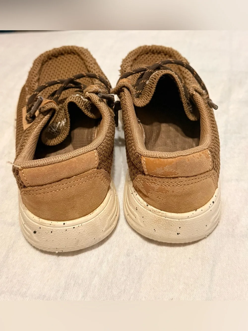 Kids Brown Knit Moccasin Slip-On Shoes
